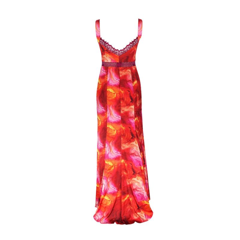 Spring Anna Lace Insert Maxi Floral Sleeveless Dress - Pink & Purple image