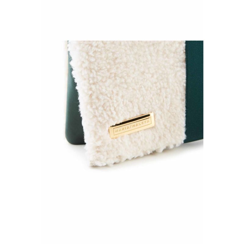 White Shearling Clutch image