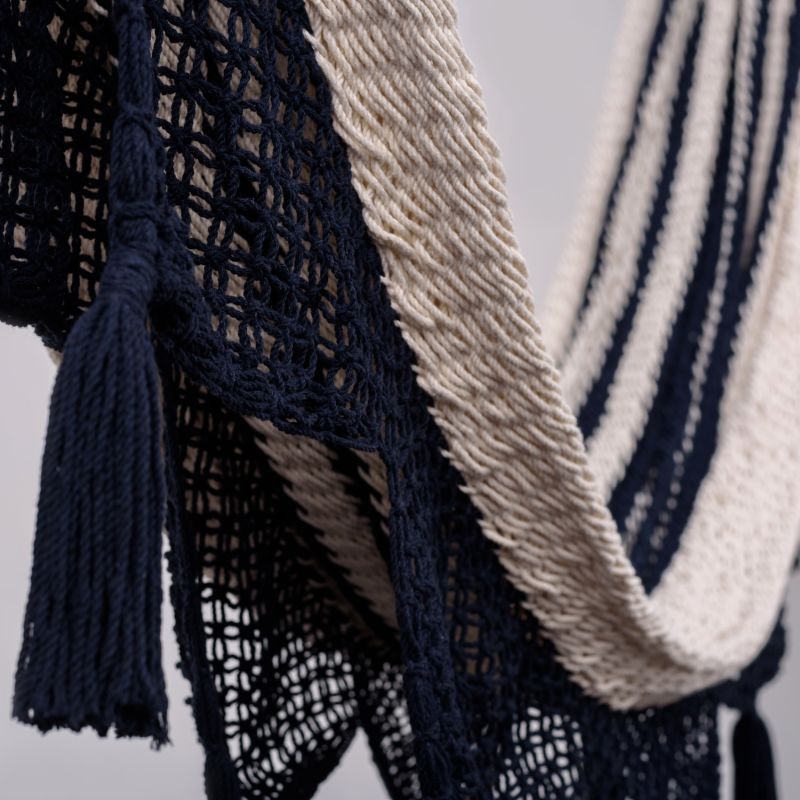 Colonial Navy Blue Cotton Hammock With Tassels image