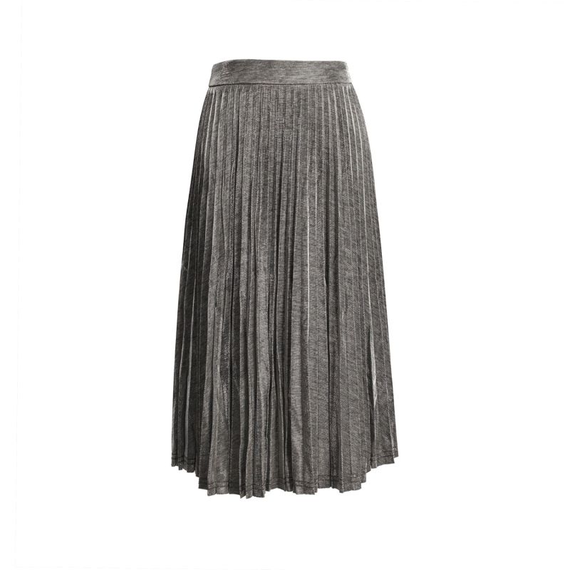 Knee Length Shiny Pleated Skirt image