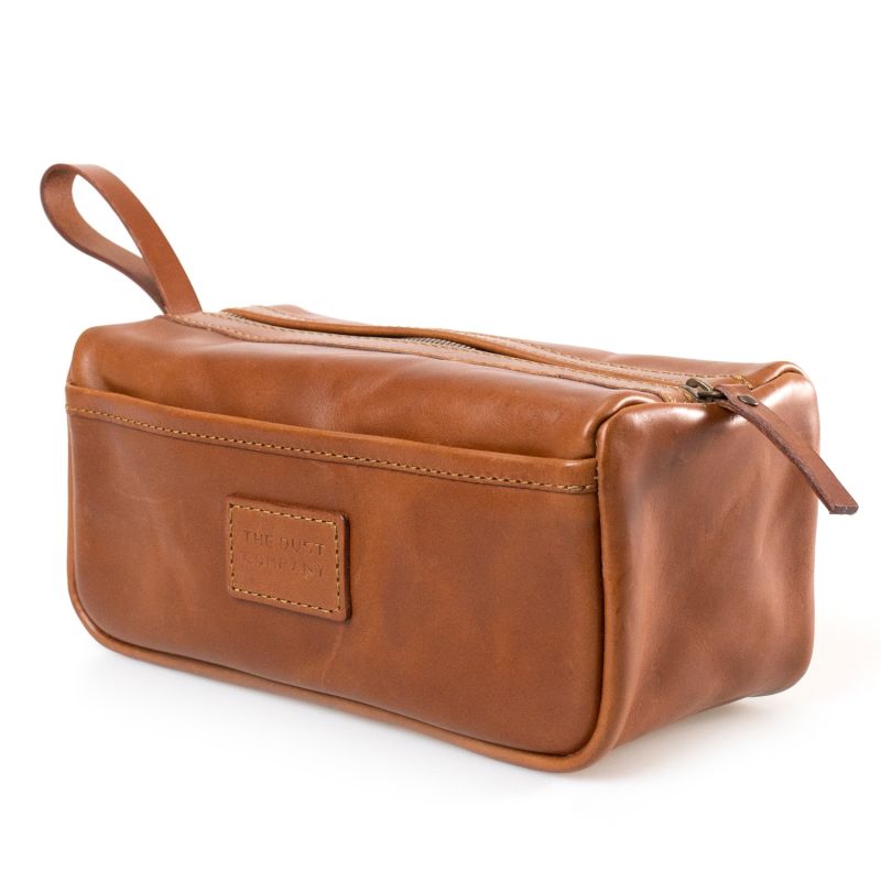 Leather Dopp Kit In Cuoio Brown image