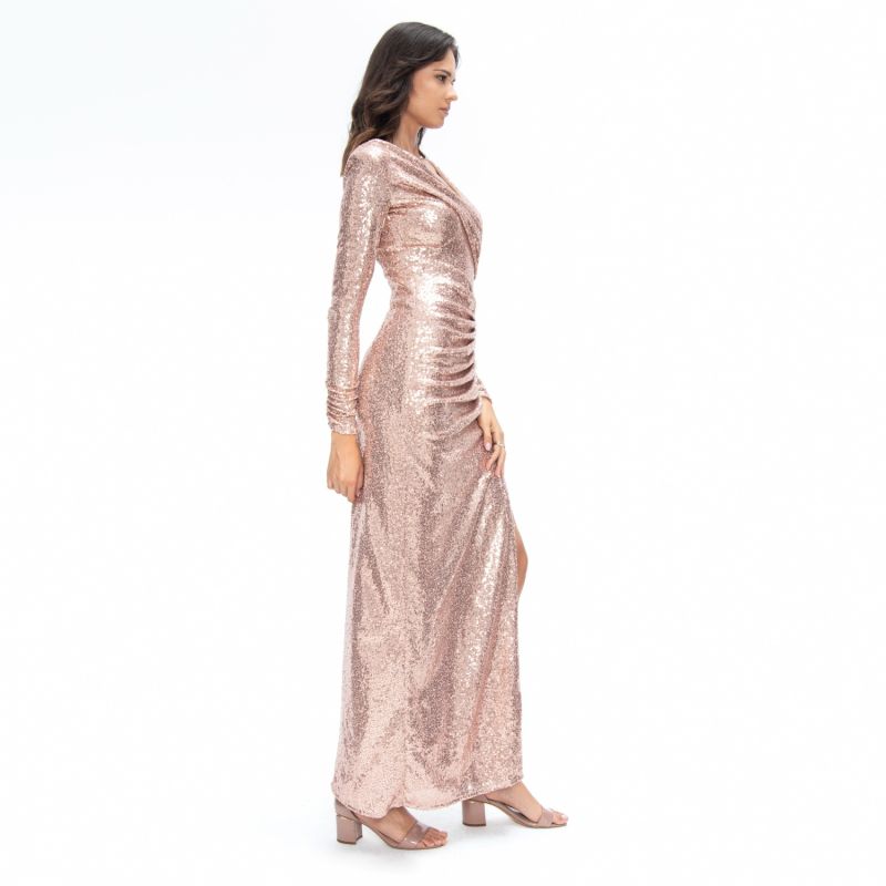 Sequin Evening Gown Aurora Dusty Pink image