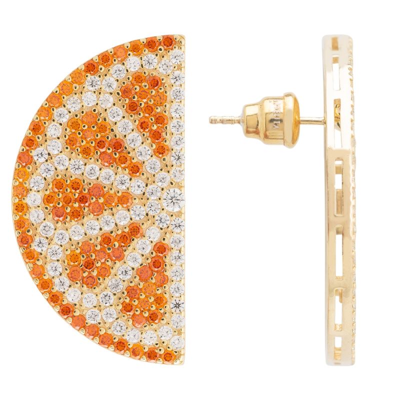 Orange Fruit Slice Stud Earrings Gold image