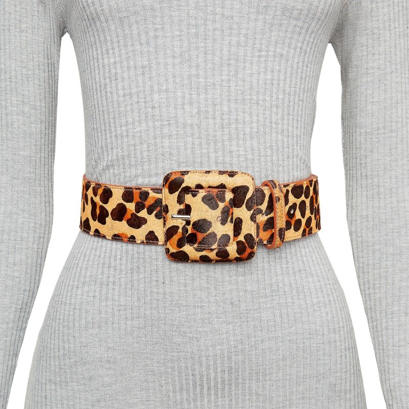 Square Buckle Belt - Leopard Caramel image