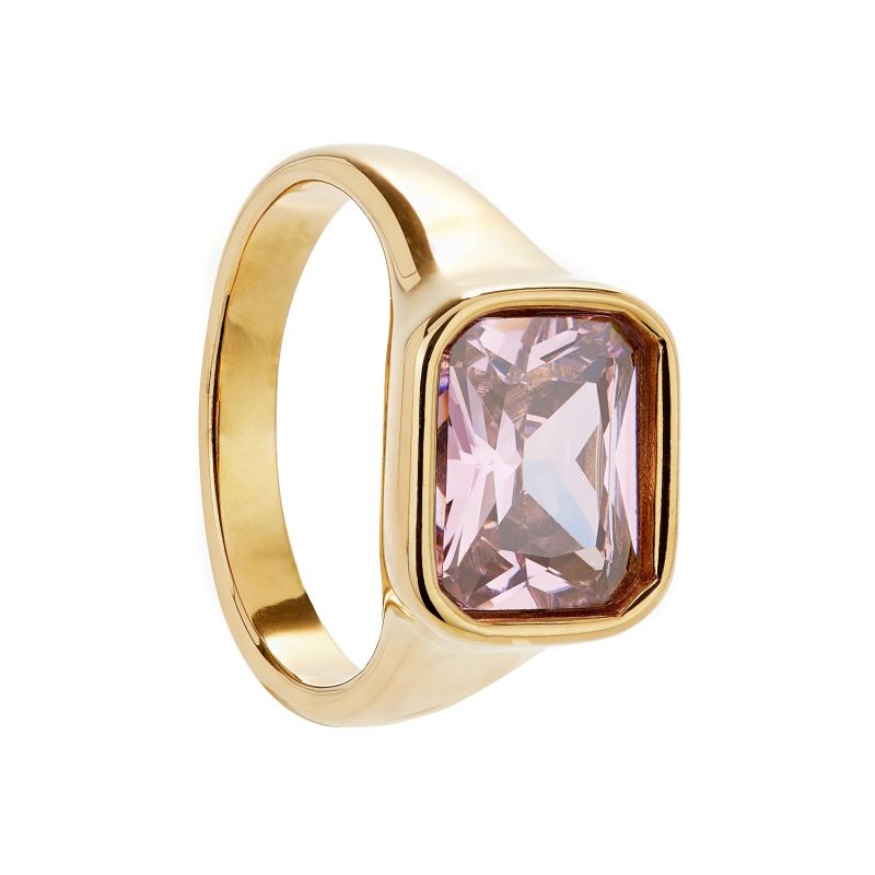 Square Cocktail Ring: Pink image