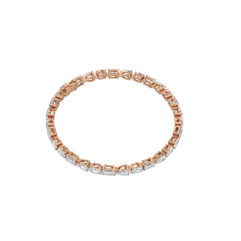 Fancy Shape Diamond Rose Gold Tennis Bracelet image