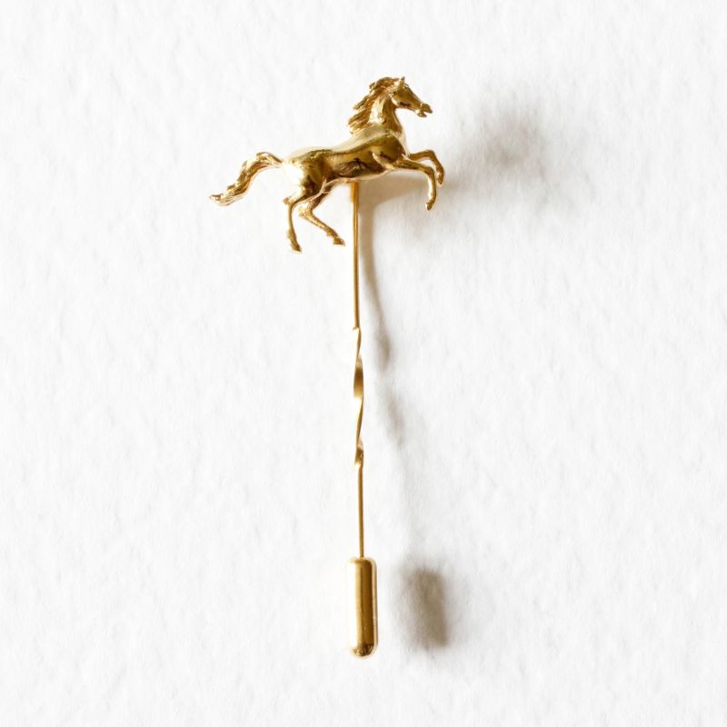 Horse Tie Pin – Twist Tie Pin - Gold image