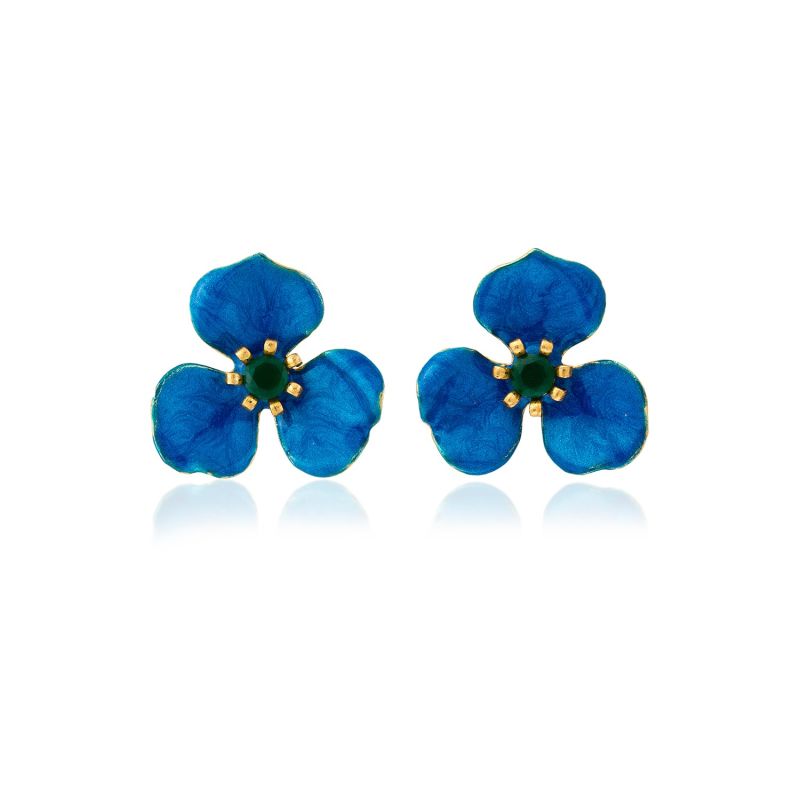 Blue Petal Flower Earrings image