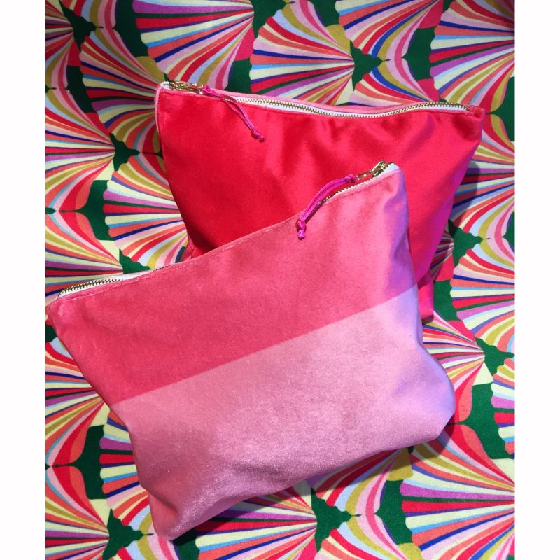 Luxury Pink Velvet Cosmetic Bag image