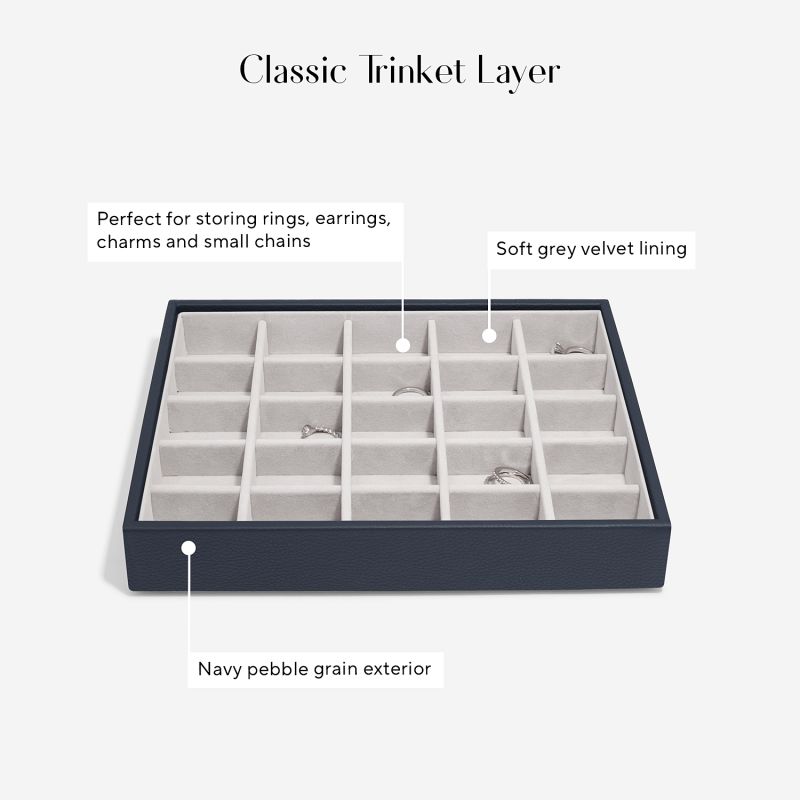 Stackers Navy Pebble Classic Jewelry Box Set Of Four image