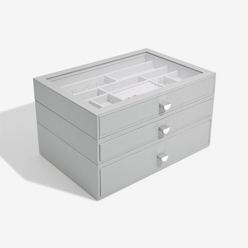 Stackers Supersize Pebble Grey Set Of Three Drawers image