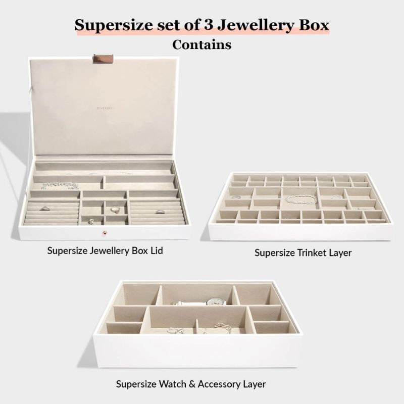 Stackers White Supersize Jewelry Box Set Of Three Rose Gold image