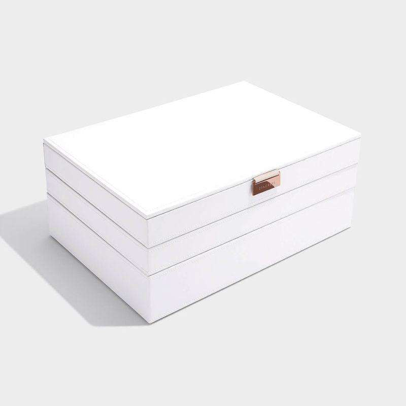 Stackers White Supersize Jewelry Box Set Of Three Rose Gold image