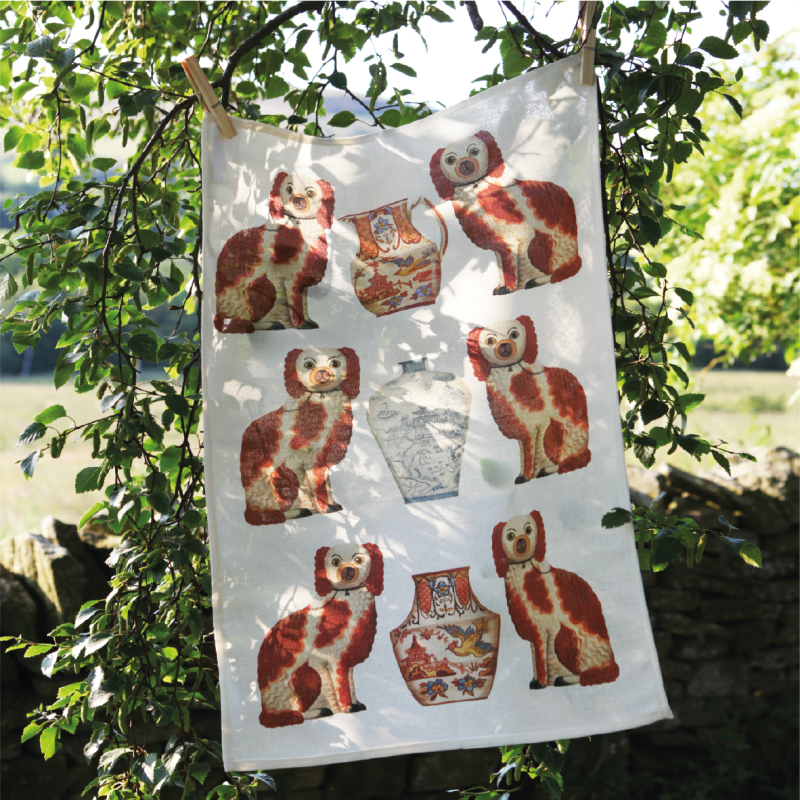 Staffordshire Spaniels Tea Towel image