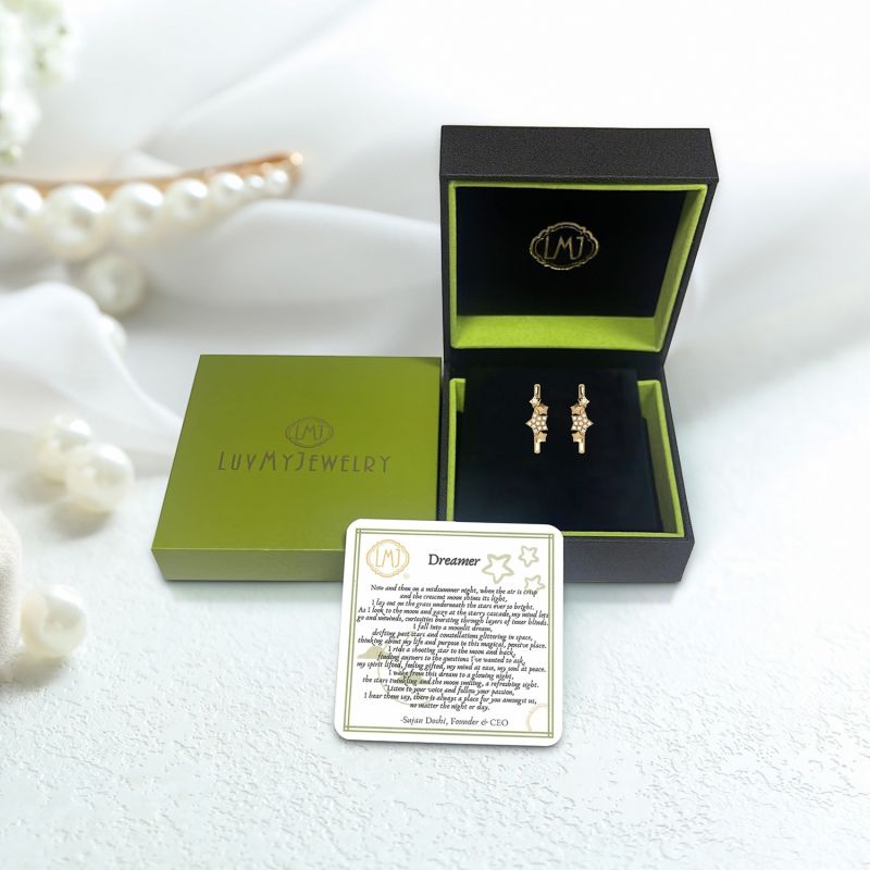 Star Cluster Ear Cuffs In 14 Kt Yellow Gold Vermeil On Sterling Silver image