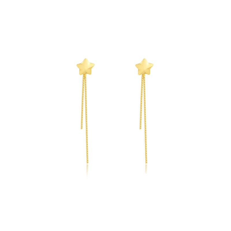 Star Drop Chain Earrings image