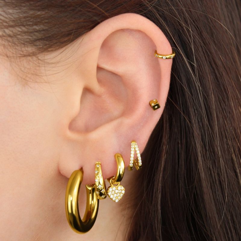 Stargazing Gold Hoop Earrings image