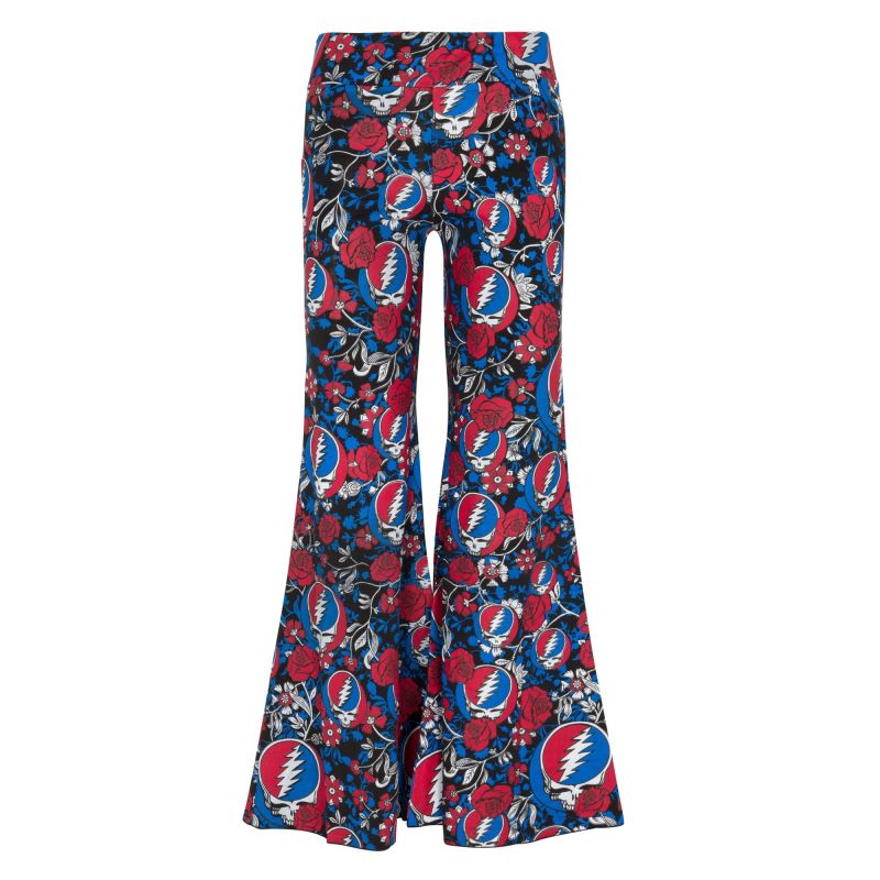 Steal Your Face Grateful Dead Flare Pants - Black Stealie image