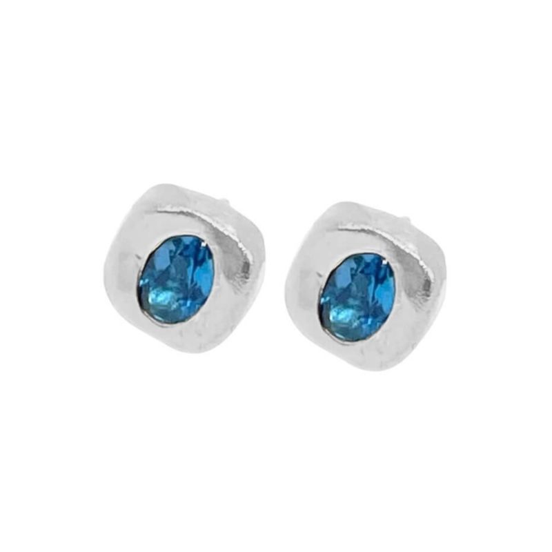 Stella - London Blue Topaz Silver Stud Earrings image