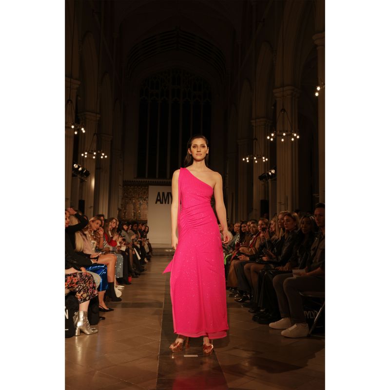 Stella Pink Asymmetrical Embellished Maxi Dress image