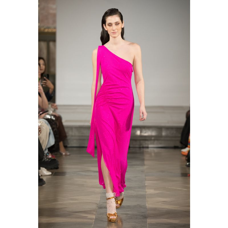 Stella Pink Asymmetrical Embellished Maxi Dress image