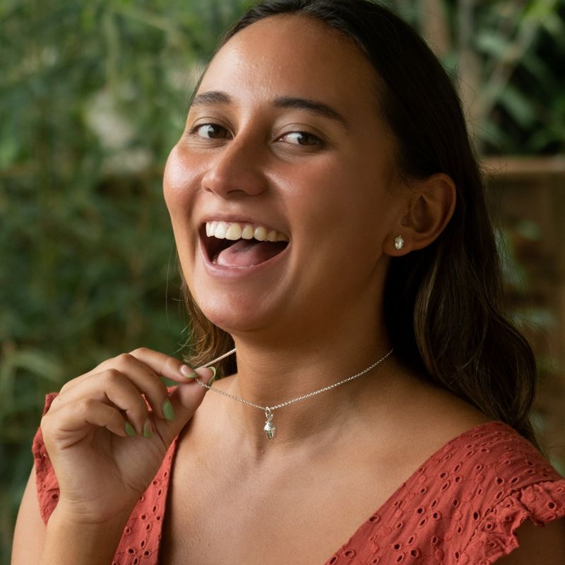 Sterling silver acorn necklace top
