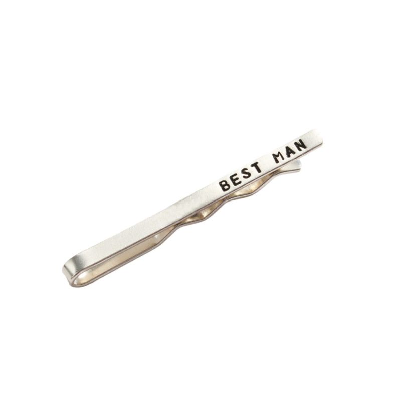 Sterling Silver Best Man Wedding Tie Clip image