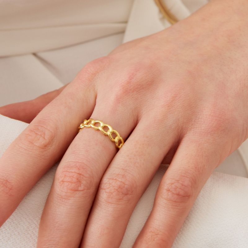 Sterling silver chain ring on sale