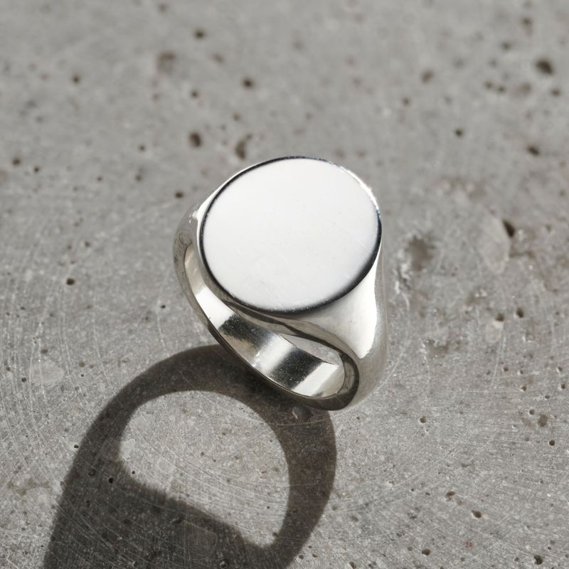 Sterling Silver Men’s Chunky Oval Ring Posh Totty Designs