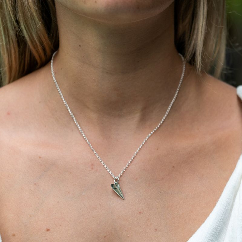 Sterling Silver Paper Airplane Charm Necklace