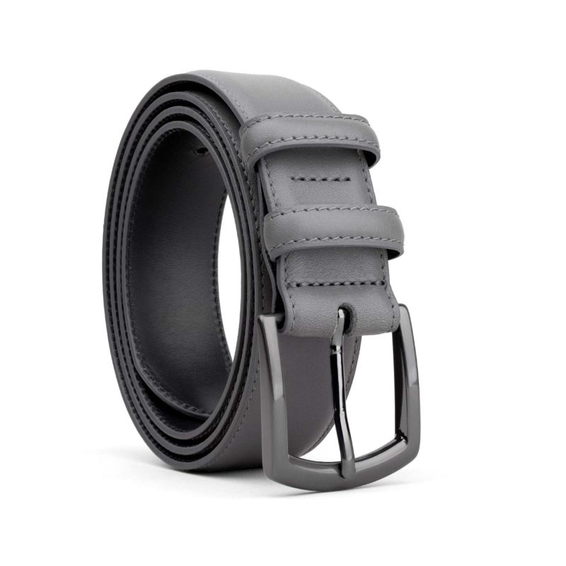 Classic Leather Belt Dark Grey Tommaso image