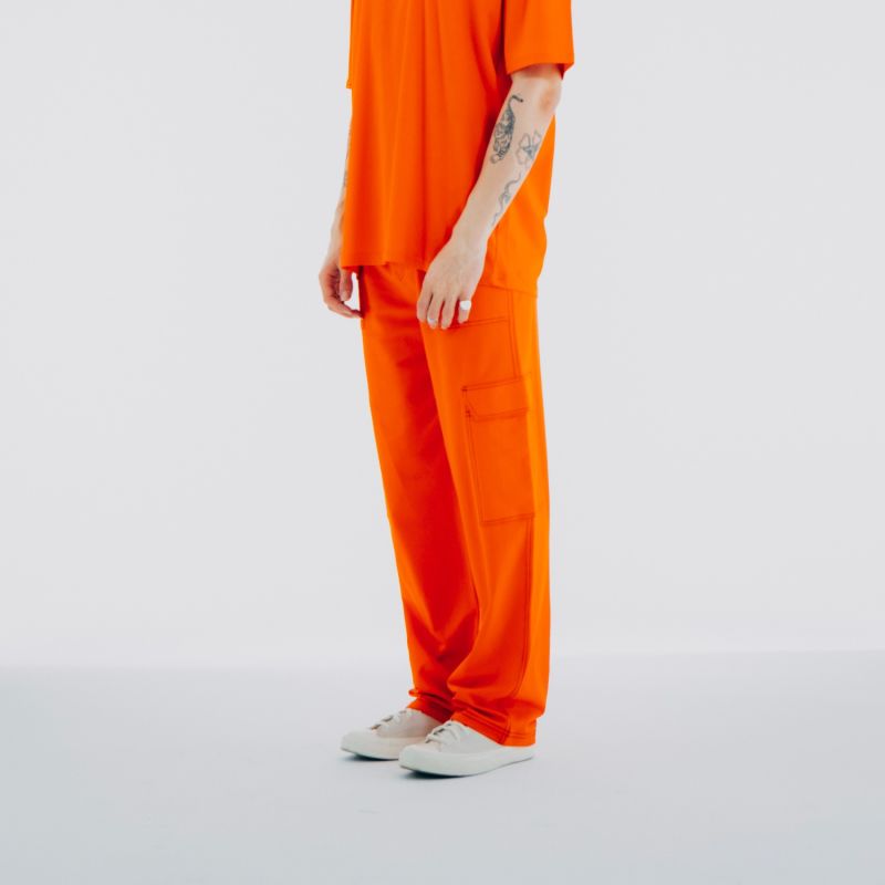 Stiched Cargo Pants - Yellow & Orange image