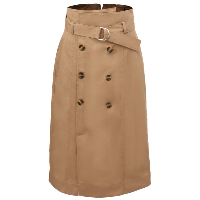 Straight Double-Breasted Skirt - Camel image