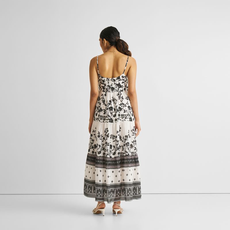 Strappy Tiered Maxi Dress In Florals image