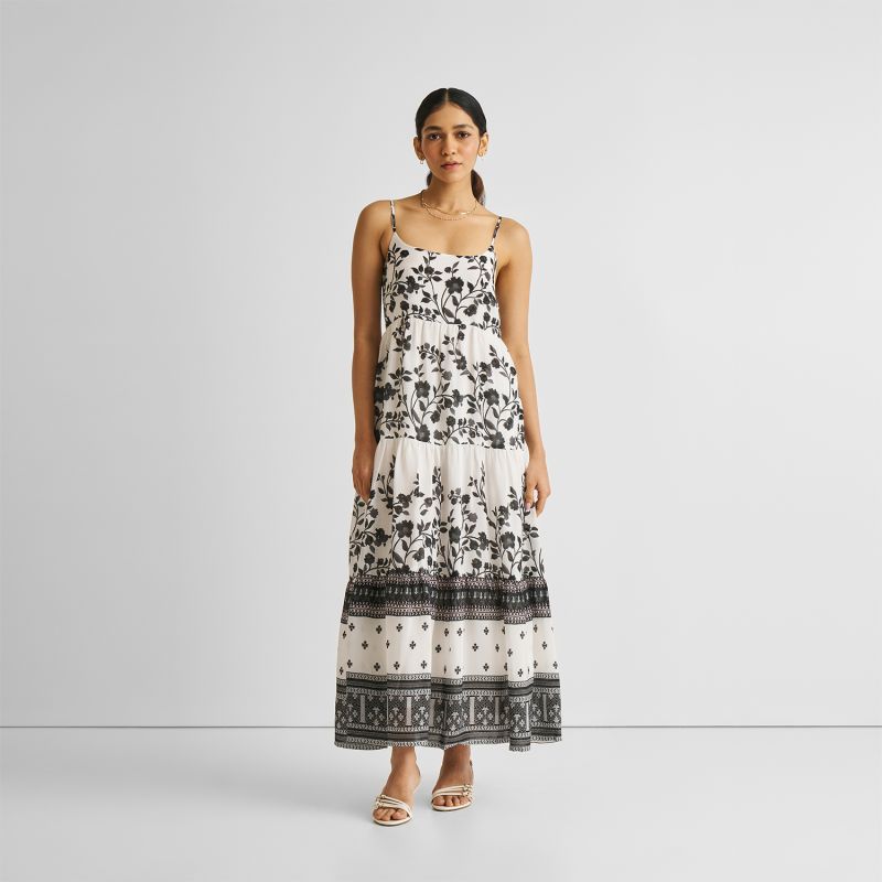 Strappy Tiered Maxi Dress In Florals image