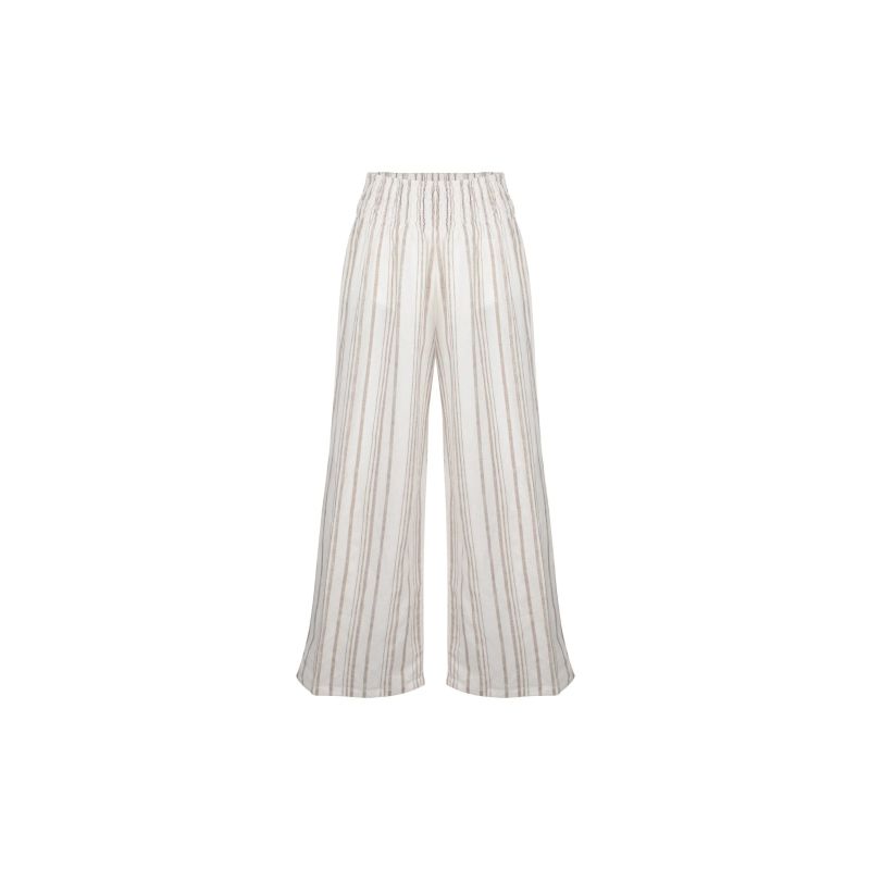 Stripe Linen Pants With Stretch Band image