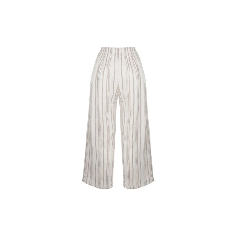 Stripe Linen Pants With Stretch Band image