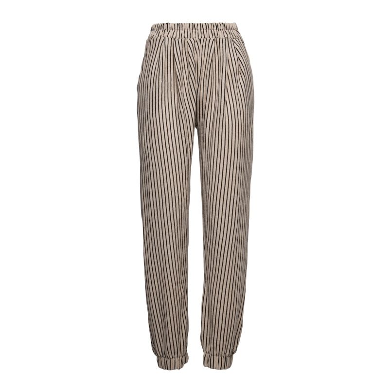 Striped Linen Pants With Elastic Legs image