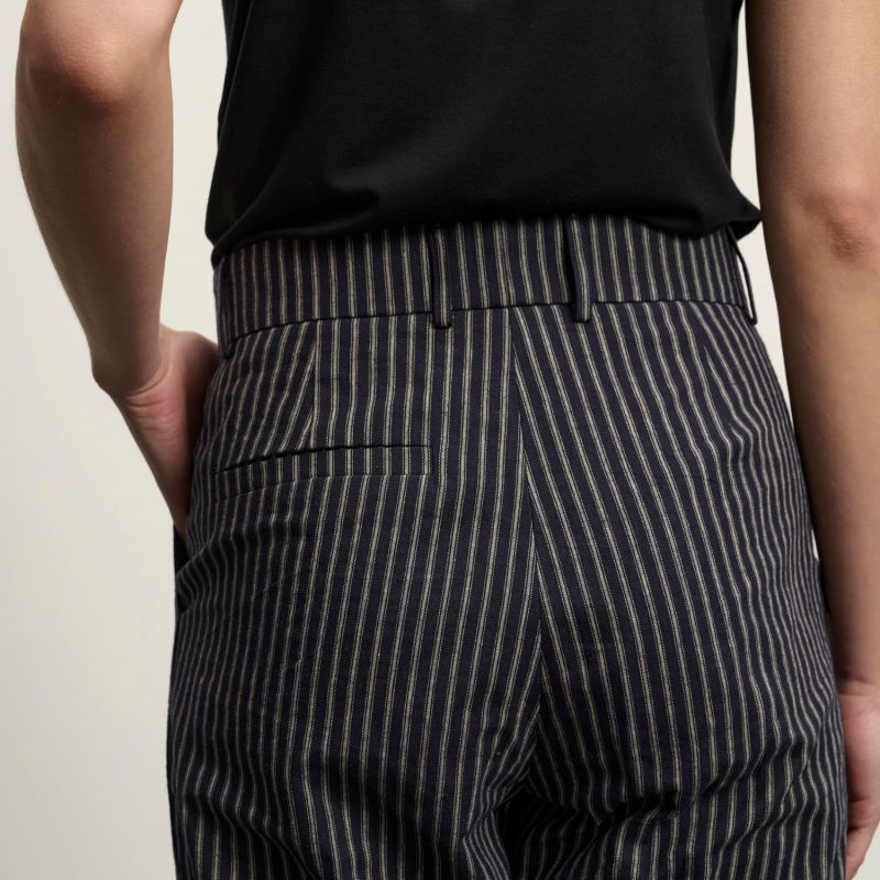 Striped Summer Trousers – Navy Blue image