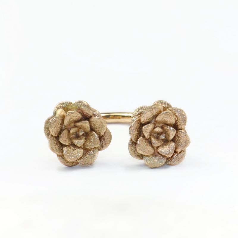 Succulent Flower Ring In Solid Gold image