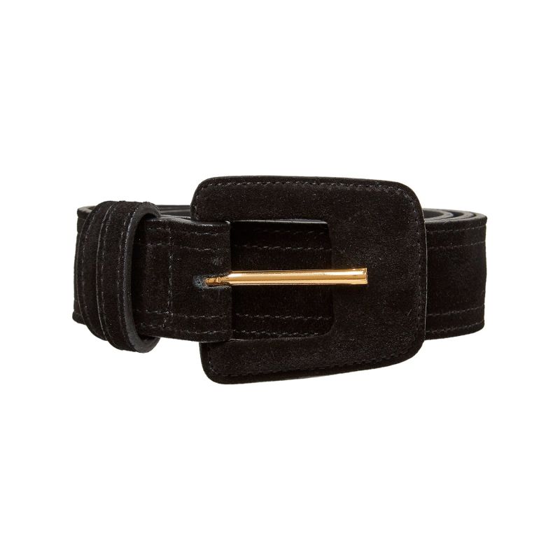 Suede Rectangle Buckle Belt - Black image