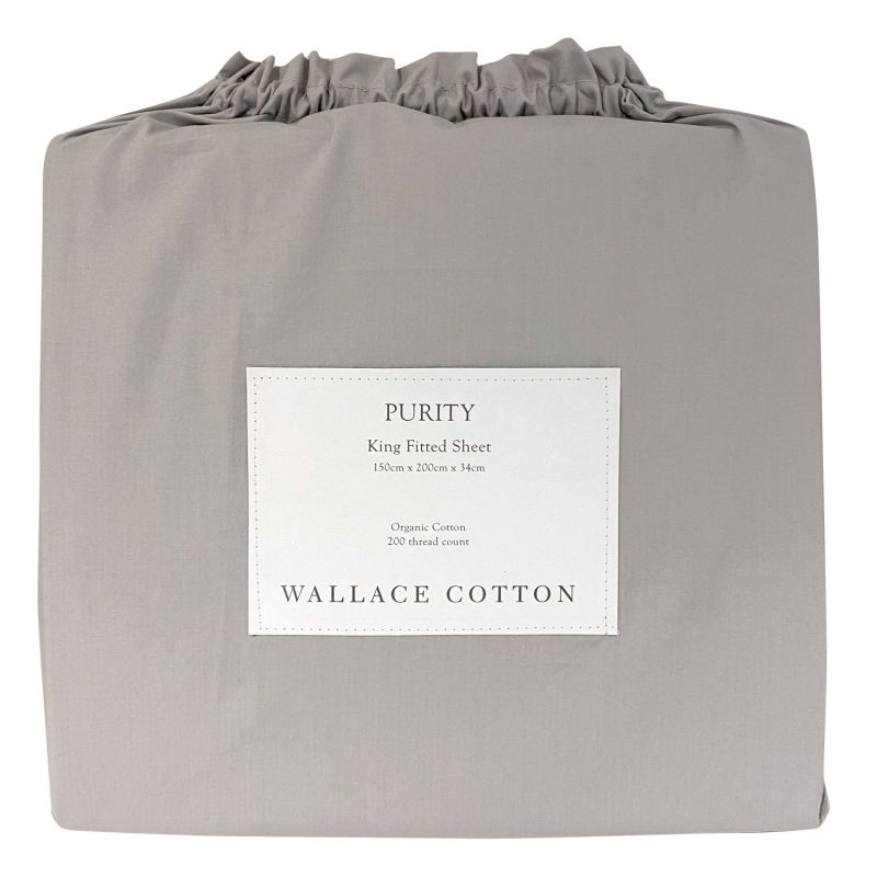 Purity Organic Cotton Fitted Sheet Double Grey image