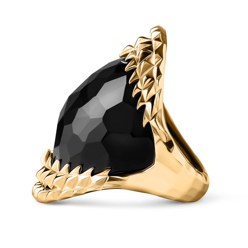 Black Vampire Bite Ring Gold image