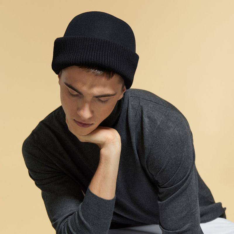 Black Knitted Felt Hat image