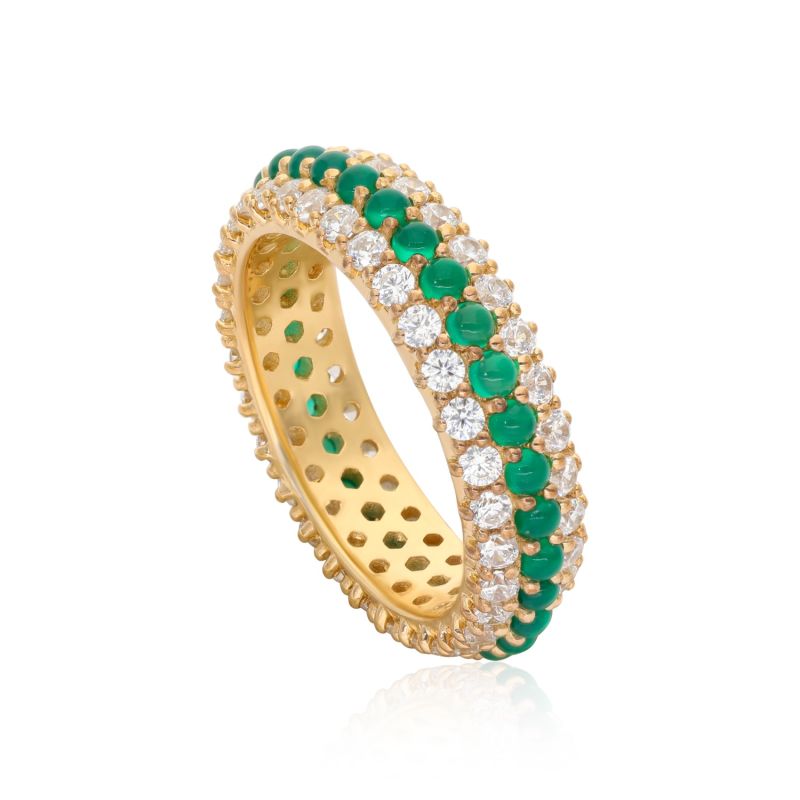 Summer Sparkle Dome Ring - Green Onyx image