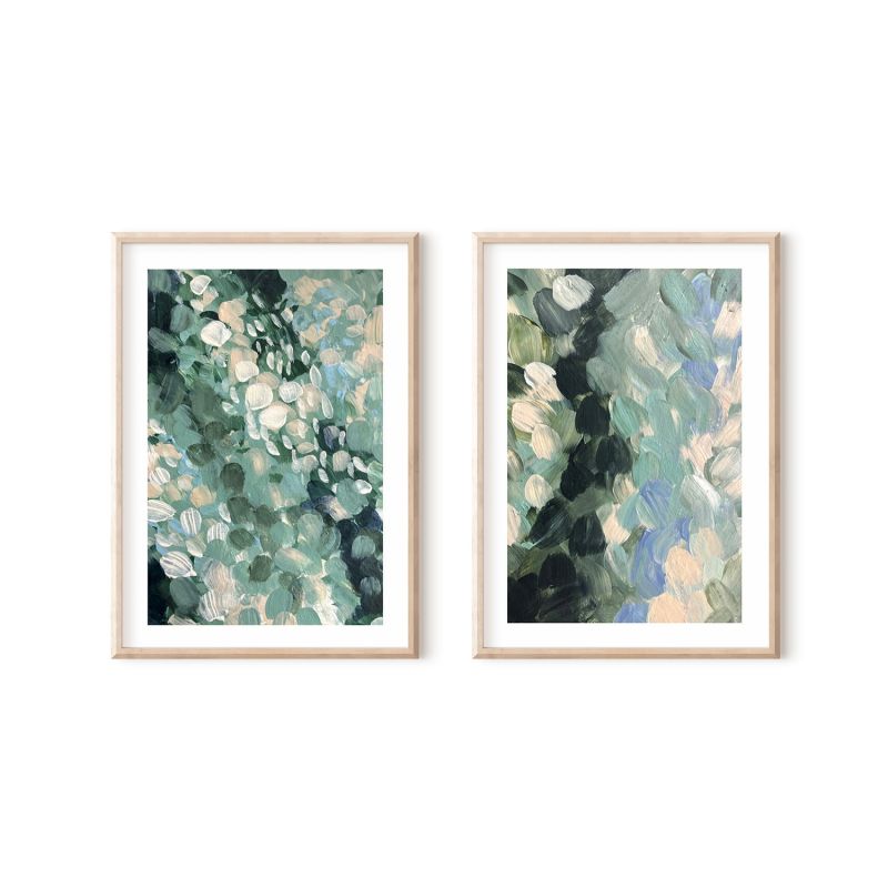 Summertime Blooms Abstract Print Pair image