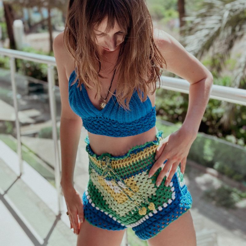 Sun And Chill Blue Crochet Top image