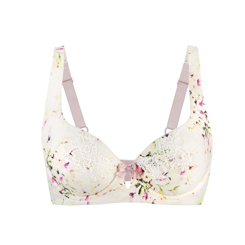 Sunbleached Floral Silk & Organic Cotton Supportive Bra – Cerqular