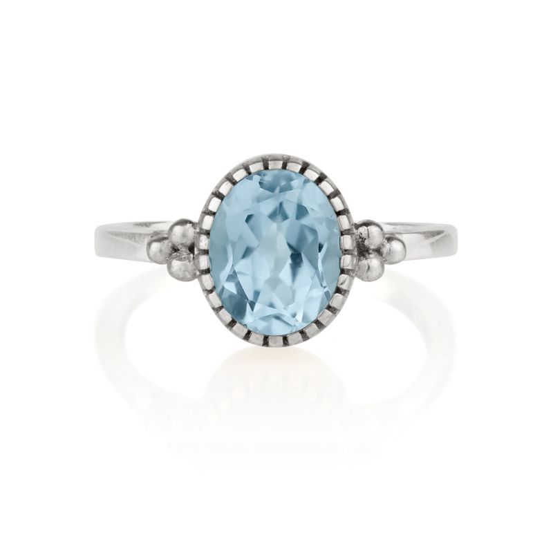 Sundar Silver Ring - Blue Topaz image