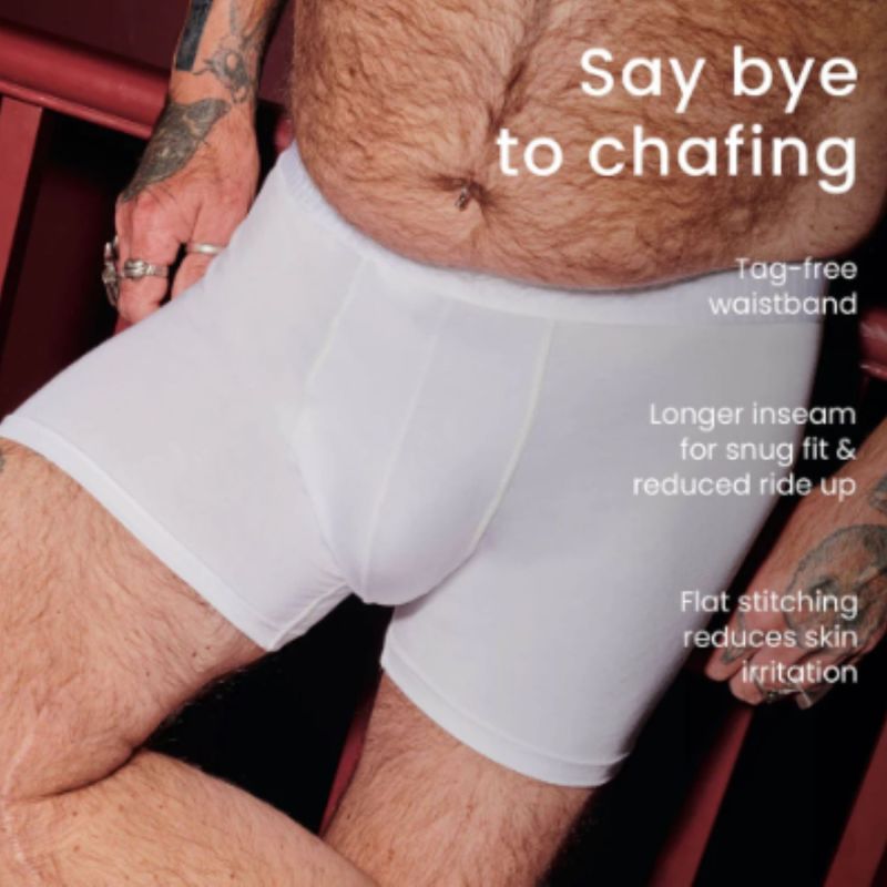 Super Soft Boxer Briefs - Anti-Chafe & No Ride Up Design - Nine Pack - White image